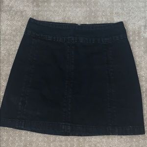 Free People Black Jean Skirt